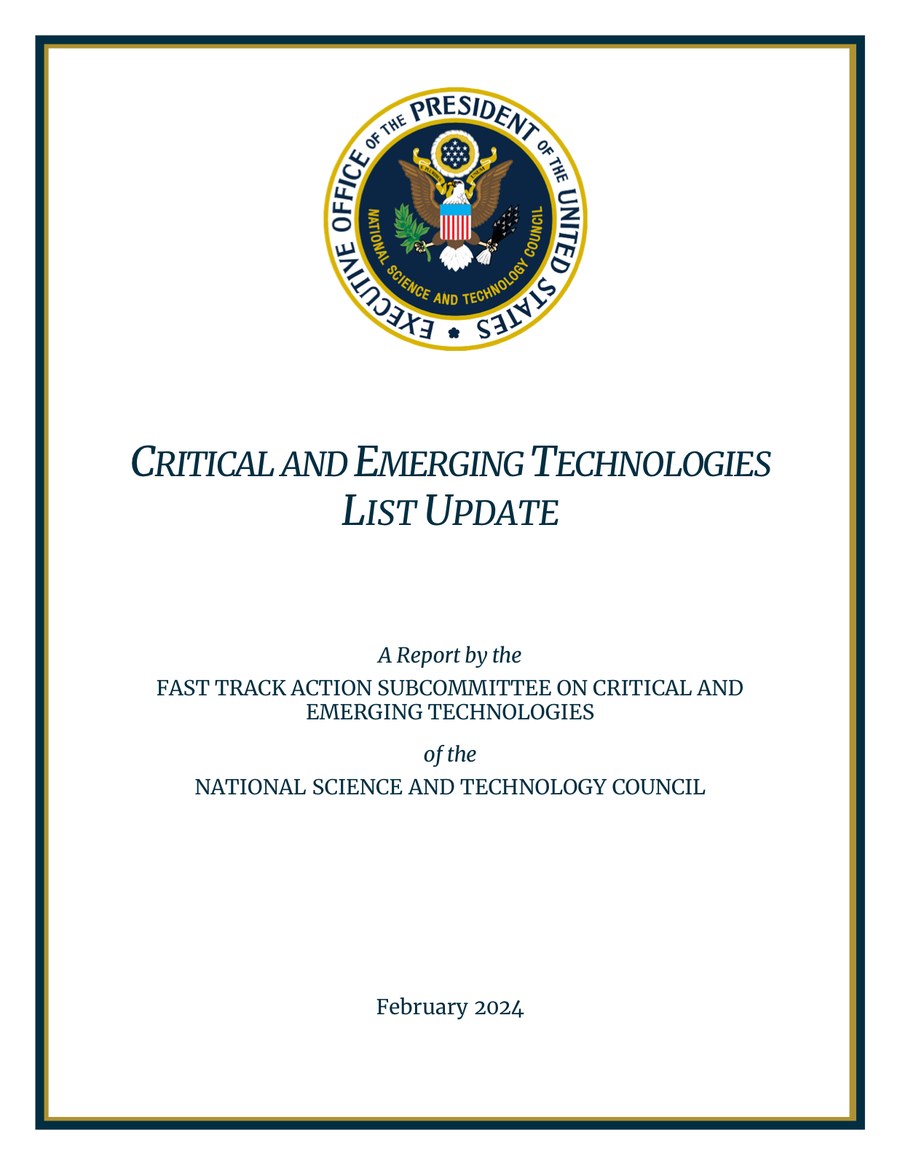 Critical and Emerging Technologies List Update — Executive Office of the President
